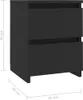 A black bedside table with dimensions indicated. Náhled obrázku produktu