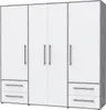 Kleiderschrank Drehtürenschrank weiß - Betonoptik 206 cm 4 Produktbild-Vorschau 1