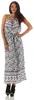 Damen Maxi Neckholder Kleid Sommerkleid; Ecru S/M Produktbild-Vorschau 1