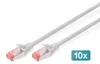 DIGITUS CAT 6 S/FTP Patchkabel, 10 Stück, 0,25m, grau Produktbild-Vorschau 4
