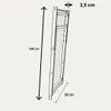 Diagram showing dimensions of a folded chair. Produktbild-Vorschau