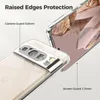 A close-up marketing image of a transparent phone case, highlighting its protective features. Produktbild-Vorschau