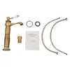 A collection of bathroom faucet components and instructions laid out on a white background. Podgląd zdjęcia produktu