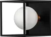 A black square wall light with a white globe bulb. Produktbild-Vorschau
