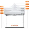 A diagram showing the different height measurements of a pop-up canopy tent. Voir les images du produit