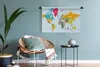 MuchoWow® Wandteppich Wandbehang Weltkarte - Farben - Produktbild-Vorschau 6
