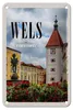 Blechschild Reise 12x18cm Wels Österreich Kirche Produktbild-Vorschau 1