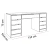 A line drawing of a desk with dimensions indicated. Produktbild-Vorschau
