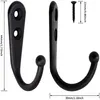 10 Stueck schwarze kleine Haken an der Wand montiert mit 20 Produktbild-Vorschau 4