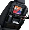 A black car seat organizer with a tablet, cup holders, and storage pockets. Anteprima dell’immagine prodotto
