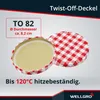 50x WELLGRO Einmachgläser 635ml Schraubdeckel TO82 rot Produktbild-Vorschau 5