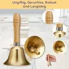 Handglocke,Tischglocke Messing mit Holzgriff 11*11*18cm Produktbild-Vorschau 5