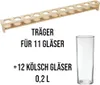 KESPER Bierglasträger + 12 Kölsch Gläser 0,2l Biermeter Produktbild-Vorschau 1