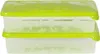 Two stacked transparent food containers with green lids. Náhled obrázku produktu