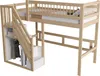 Sweiko Lit en bois massif 90x200, escalier avec armoire de Voir les images du produit 5