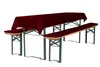 A picnic table with benches and a tablecloth. Produktbild-Vorschau