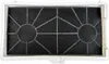 A black activated carbon filter with a white frame, shown from the front. Produktbild-Vorschau