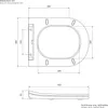 Technical drawing with dimensions of a toilet seat. Podgląd zdjęcia produktu