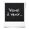 A polaroid-style frame with a black background and white text that says "Visuel à venir..." which translates to "Visual to come...". Voir les images du produit