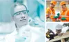 A collage of three images showing people in different work environments wearing safety gear. Náhled obrázku produktu