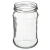 A clear, studio shot of an empty glass jar. Produktbild-Vorschau