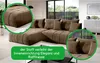 Vigo Velvet Monolith Ecksofa in L-Form 280 cm x 190 cm -  Produktbild-Vorschau 2