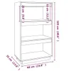 Bücherregal/Raumteiler Schwarz 60x35x103 cm Massivholz Produktbild-Vorschau 9