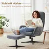 HOMCOM Relaxsessel mit Hocker, Fernsehsessel mit hoher Produktbild-Vorschau 4