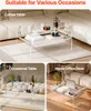 A collage of three images showing an acrylic coffee table used in different settings: as a coffee table, an occasional table, and a home office desk. Anteprima dell’immagine prodotto