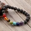 7 Chakra Bracelet de pierres de lave, Bracelet de pierres Produktbild-Vorschau 7