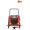 vidaXL Fahrradanhänger Hunde Orange und Grau Oxford-Gewebe Produktbild-Vorschau 3