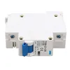 A white and blue electrical circuit breaker mounted on a DIN rail. Anteprima dell’immagine prodotto