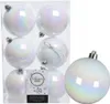 Weihnachtskugeln Kunststoff 8cm 6 Stück - Weiß irisierend Produktbild-Vorschau 4