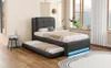 Letto imbottito 90x200 cm con letto estraibile regolabile Anteprima dell’immagine prodotto 12
