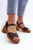 Damen High Heel Sandalen aus schwarzem Kunstleder Assames Produktbild-Vorschau 3