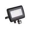 A black LED floodlight with a motion sensor is shown against a white background. Náhľad obrázku produktu