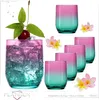 PLATINUX Trinkgläser Rosa-Türkis aus Glas Bunt 240ml Produktbild-Vorschau 6