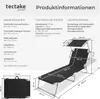 Product information and dimensions for a garden lounger. Náhled obrázku produktu