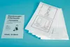 A stack of white vacuum cleaner filter bags and a folded instruction leaflet are shown on a light blue background. Produktbild-Vorschau