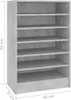 vidaXL Mobiletto per scarpe grigio cemento 60x35x92 cm Anteprima dell’immagine prodotto 14