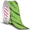 A roll of green adhesive tape with black text and logos, partially unrolled, on a white background. Produktbild-Vorschau
