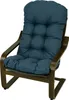 A blue cushion on a wooden chair. Produktbild-Vorschau