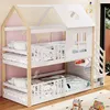 MODFU Etagenbett Kinderbett 90x200cm Hausbett mit Produktbild-Vorschau 4