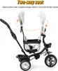 4 in 1 Baby-Dreirad Kinderdreirad Lenkstange Fahrrad Baby Produktbild-Vorschau 4