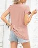 ASKSA Damen T-Shirt Blütenblatt Ärmel Aushöhlen Bluse Produktbild-Vorschau 6
