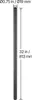 A single black aluminum rod with measurement indicators for diameter and length. Produktbild-Vorschau
