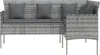 vidaXL Sofa in L-Form mit Kissen Poly Rattan Grau Produktbild-Vorschau 3