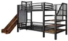 Metall-Hochbett 90 x 200 cm mit Rutsche, Stauraumtreppe, Produktbild-Vorschau 9