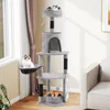 COSTWAY Kraboom 144cm, meerlaags klimboom met sisalpalen, Productafbeelding-voorbeeld 2