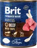 A can of dog food with images of beef and tripe. Produktbild-Vorschau